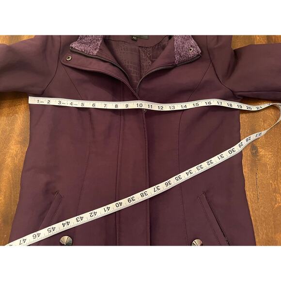 Sam Edelman Women's Plum Purple Medium Length Zip Up Coat Size Medium - Picture 10 of 11